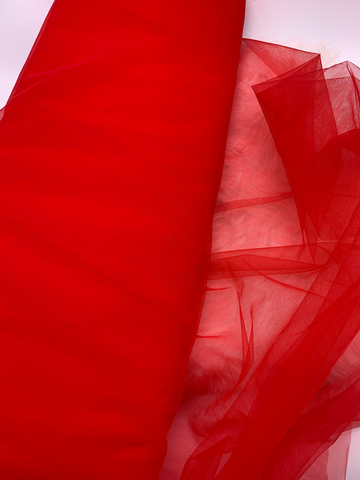Poppy Red Polyester Tulle
