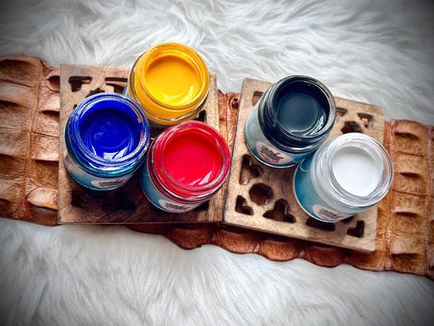 Primary Colors + B&W Leather paint